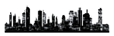 Sticker  Panorama image des toits de la ville