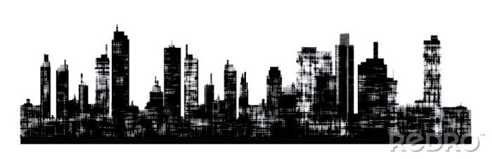 Sticker  Panorama image des toits de la ville