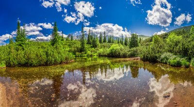 Sticker  Panorama, petit, Lac, Tatras, montagnes