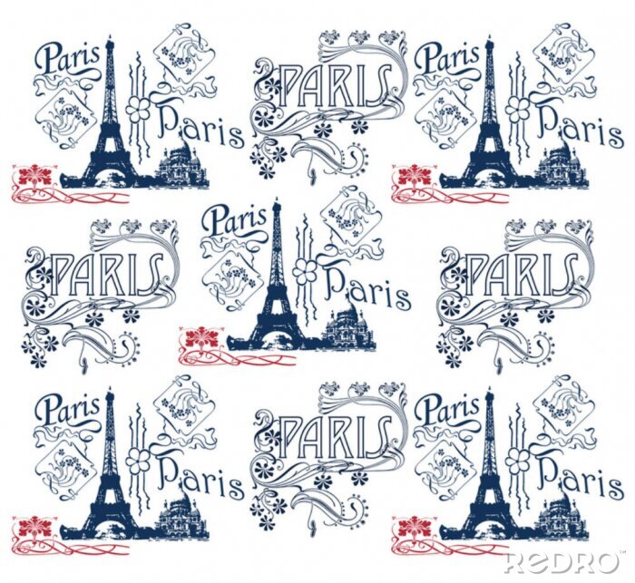 Sticker  Papier peint au motif de Paris