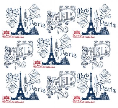 Sticker  Papier peint au motif de Paris