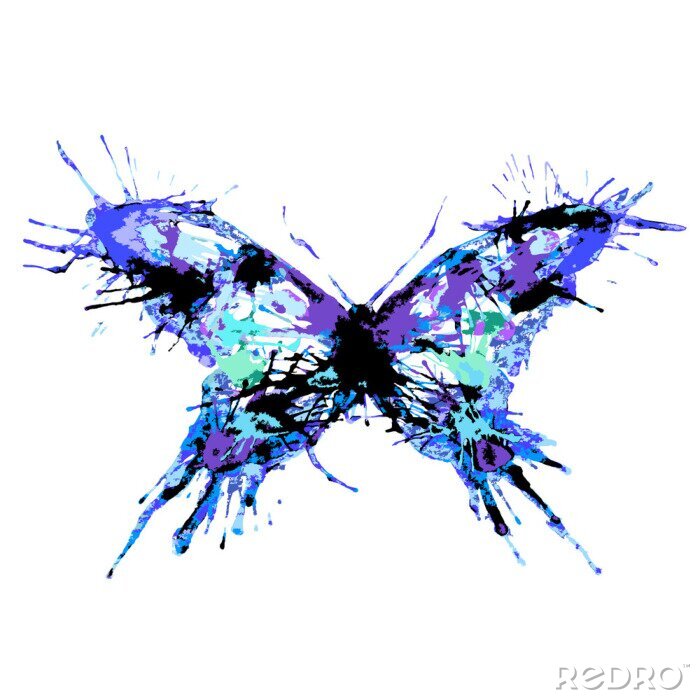 Sticker  Papillon aquarelle en couleurs