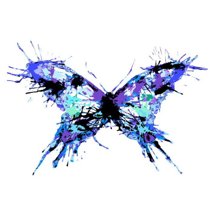 Sticker  Papillon aquarelle en couleurs