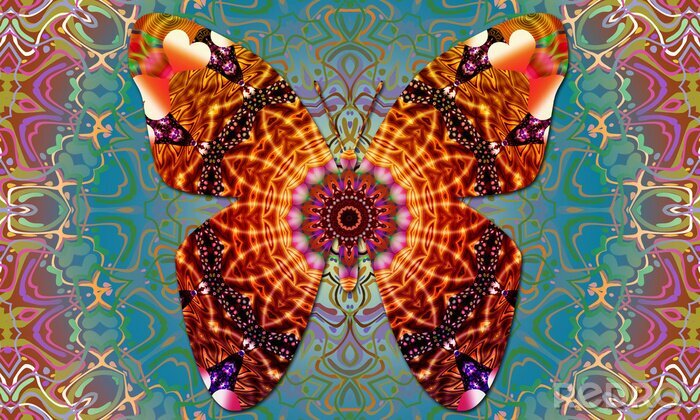 Sticker  Papillon avec un motif abstrait