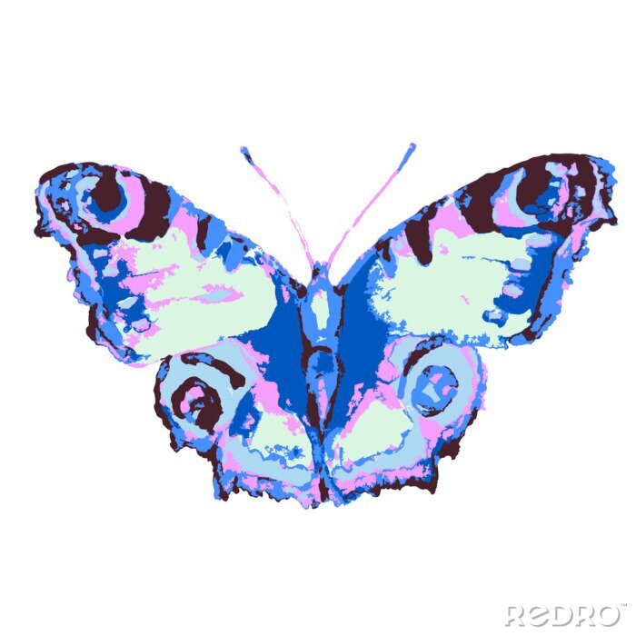 Sticker  Papillon design sur fond blanc