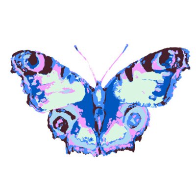 Sticker  Papillon design sur fond blanc