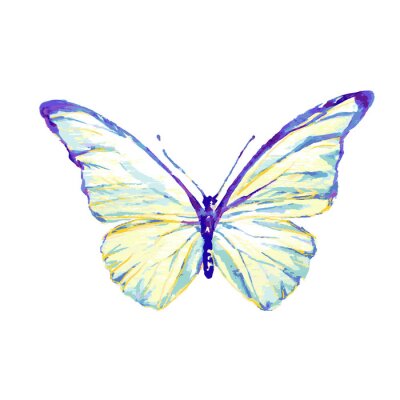Sticker  Papillon fragile blanc