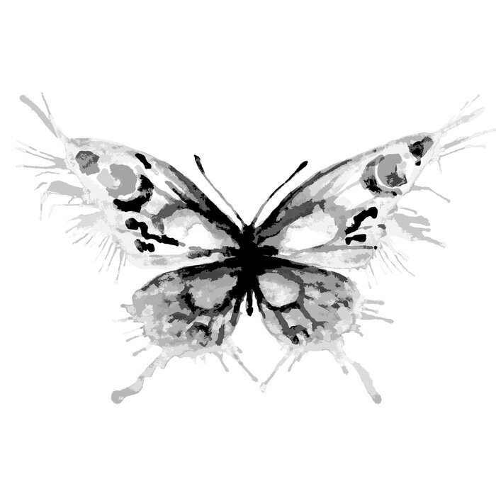 Sticker  Papillon gris