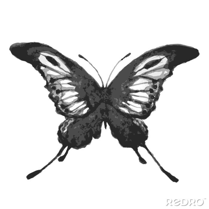 Sticker  Papillon monochrome sur fond clair