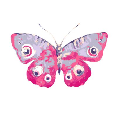 Sticker  Papillon rouge avec des points