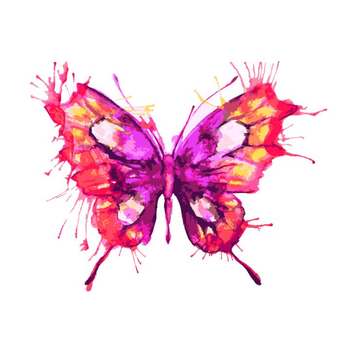 Sticker  Papillon style abstrait