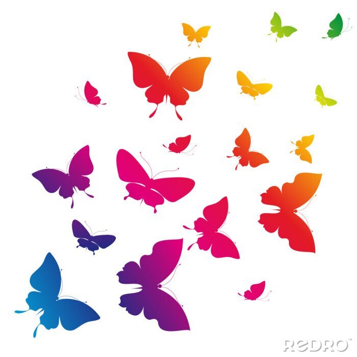 Sticker  Papillons arc-en-ciel pour une petite fille
