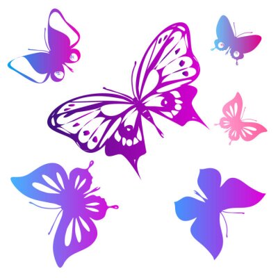 Sticker  Papillons aux couleurs douces