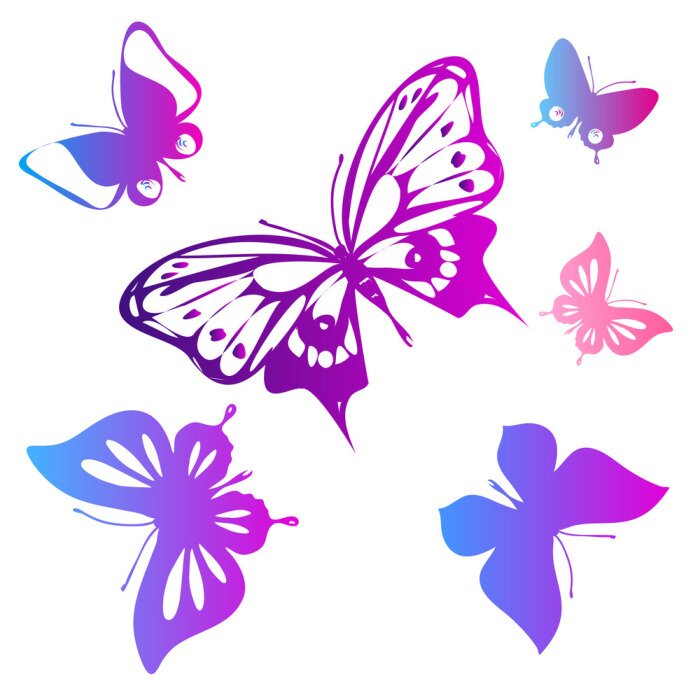 Sticker  Papillons aux couleurs douces