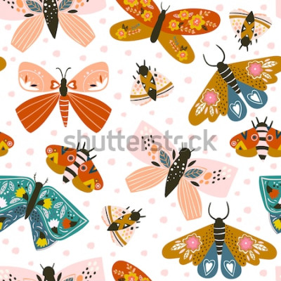 Sticker  Papillons aux motifs floraux