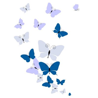 Sticker  Papillons bleu mauve