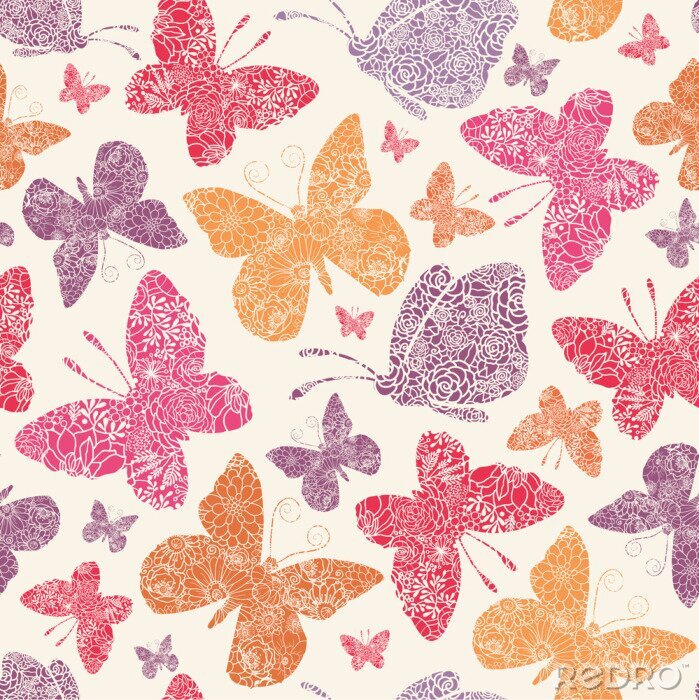Sticker  Papillons de couleur pour une petite fille