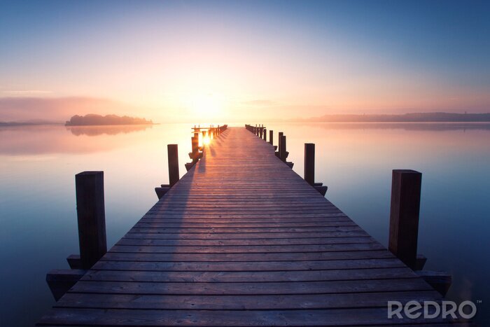 Sticker  Passerelle 3d sur fond de ciel