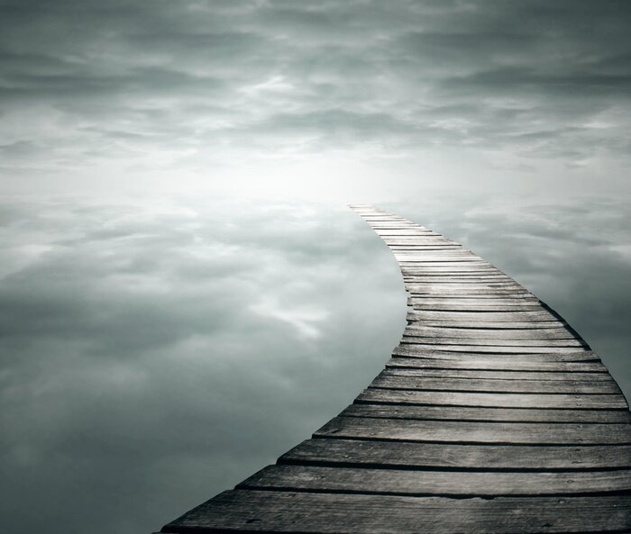 Sticker  Passerelle abstraite dans les nuages