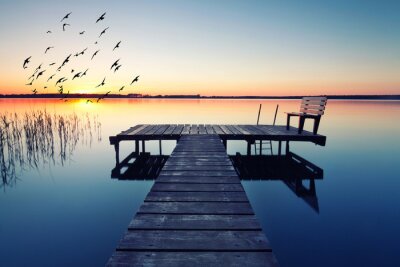 Passerelle lac paisible