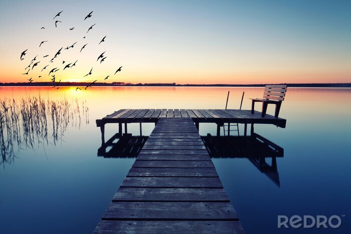 Sticker  Passerelle lac paisible