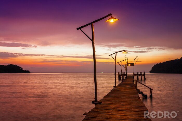 Sticker  Passerelle lampadaires allumés