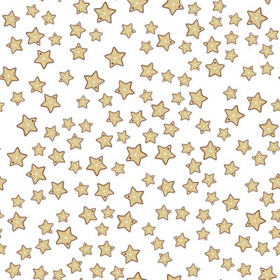 Sticker  Paterrn sans couture avec l'icône de cookie de Noël en forme d'étoile, style de ligne d'art