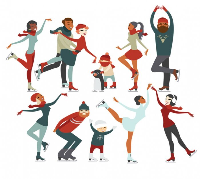 Sticker  Patinage artistique caractères de personnes