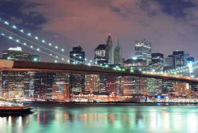 Paysage de New York en pleine nuit