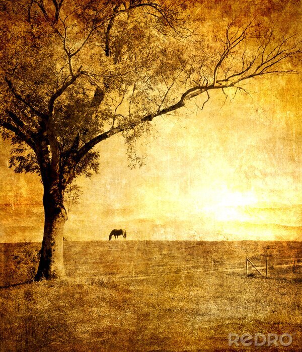 Sticker  Paysage idyllique rétro