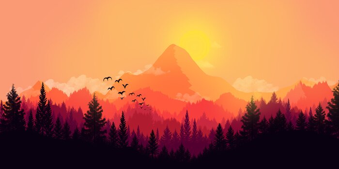 Sticker  Paysage plat