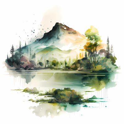 Sticker  Paysage verdoyant paisible