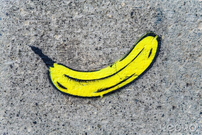 Sticker  Peinture à la banane sur une surface rugueuse