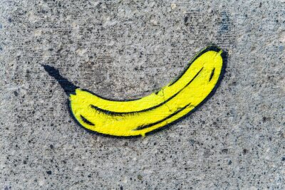 Sticker  Peinture à la banane sur une surface rugueuse