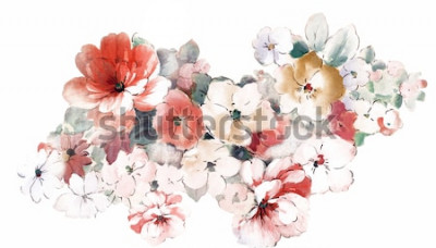 Sticker  Peinture délicate avec des fleurs