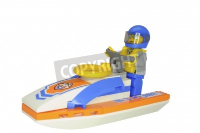 Sticker  Personnage sur une construction LEGO de jet ski