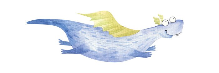 Sticker  Petit dragon bleu