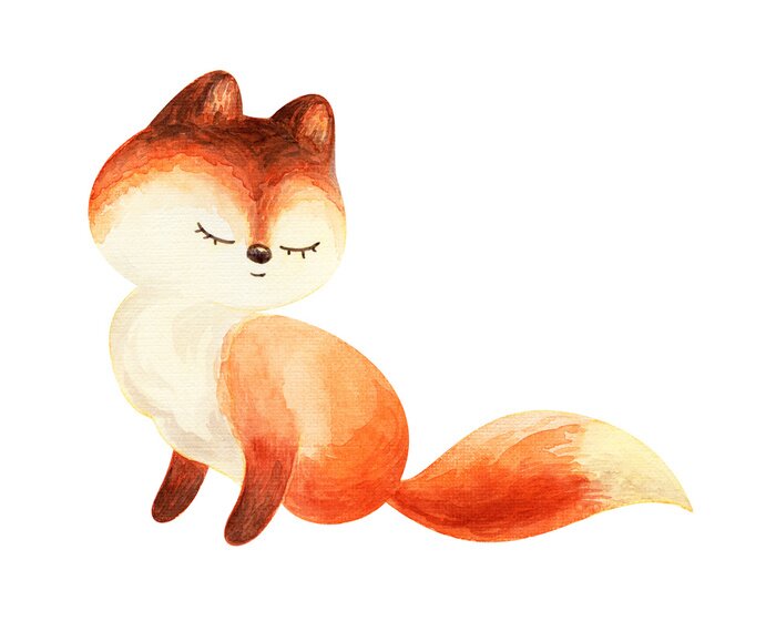 Sticker  Petit renard mignon