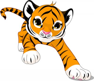 Sticker  Petit tigre sournois