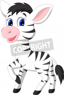 Sticker  Petite illustration de zèbre aux yeux bleus pour les enfants