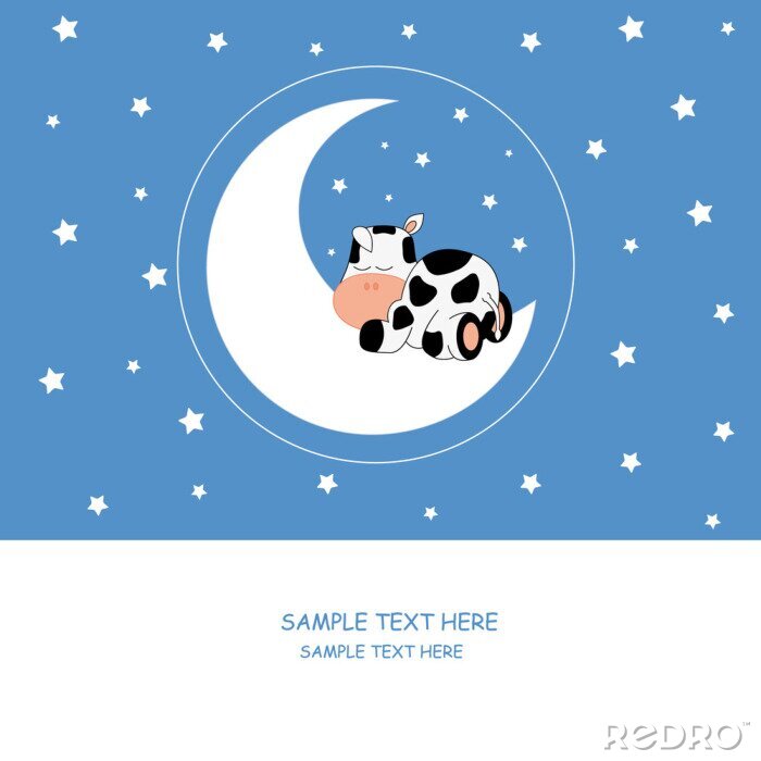 Sticker  Petite vache sur la lune