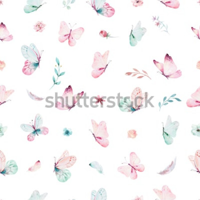 Sticker  Petits papillons sur fond blanc