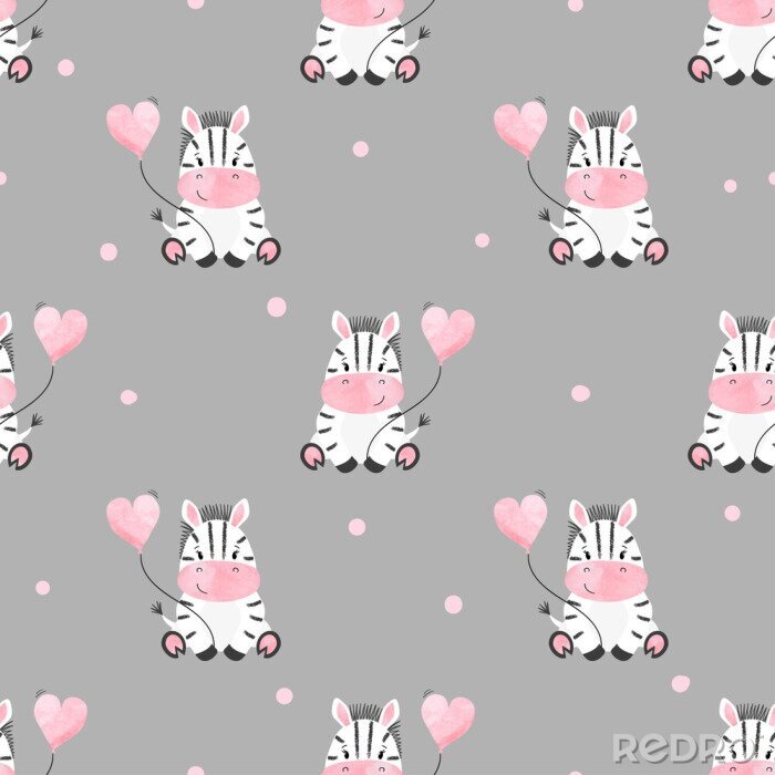 Sticker  Petits zèbres avec des ballons