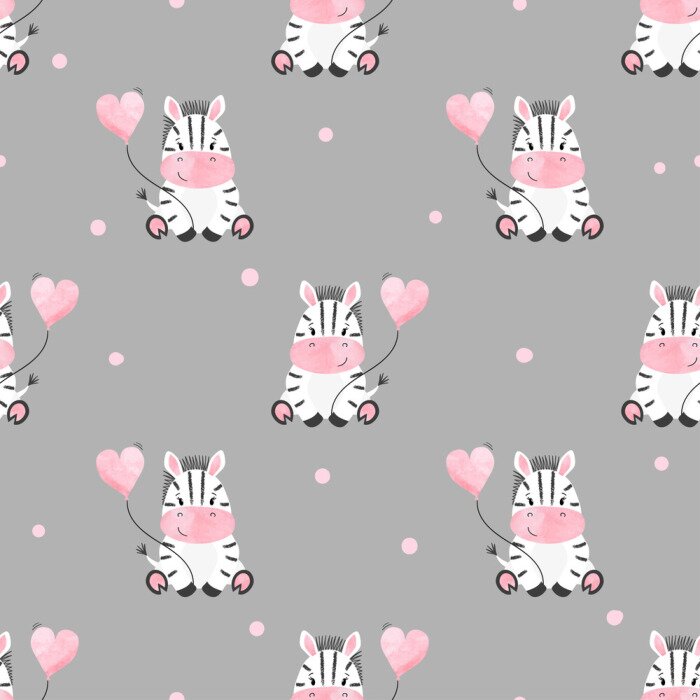 Sticker  Petits zèbres avec des ballons