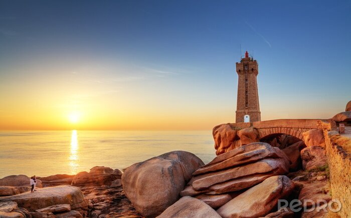 Sticker  Phare beige avec un pont