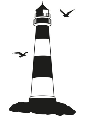 Sticker  Phare du littoral mouette silhouette