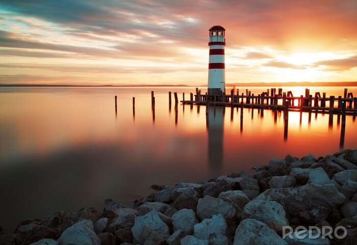 Sticker  Phare maritime eaux calmes