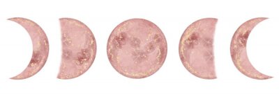 Sticker  Phases de lune en rose
