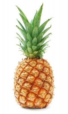 Sticker  Photo d'un ananas mûr sur fond blanc