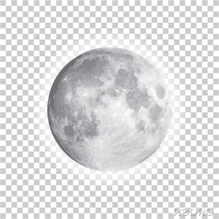 Sticker  Photographie noir et blanc de la pleine lune